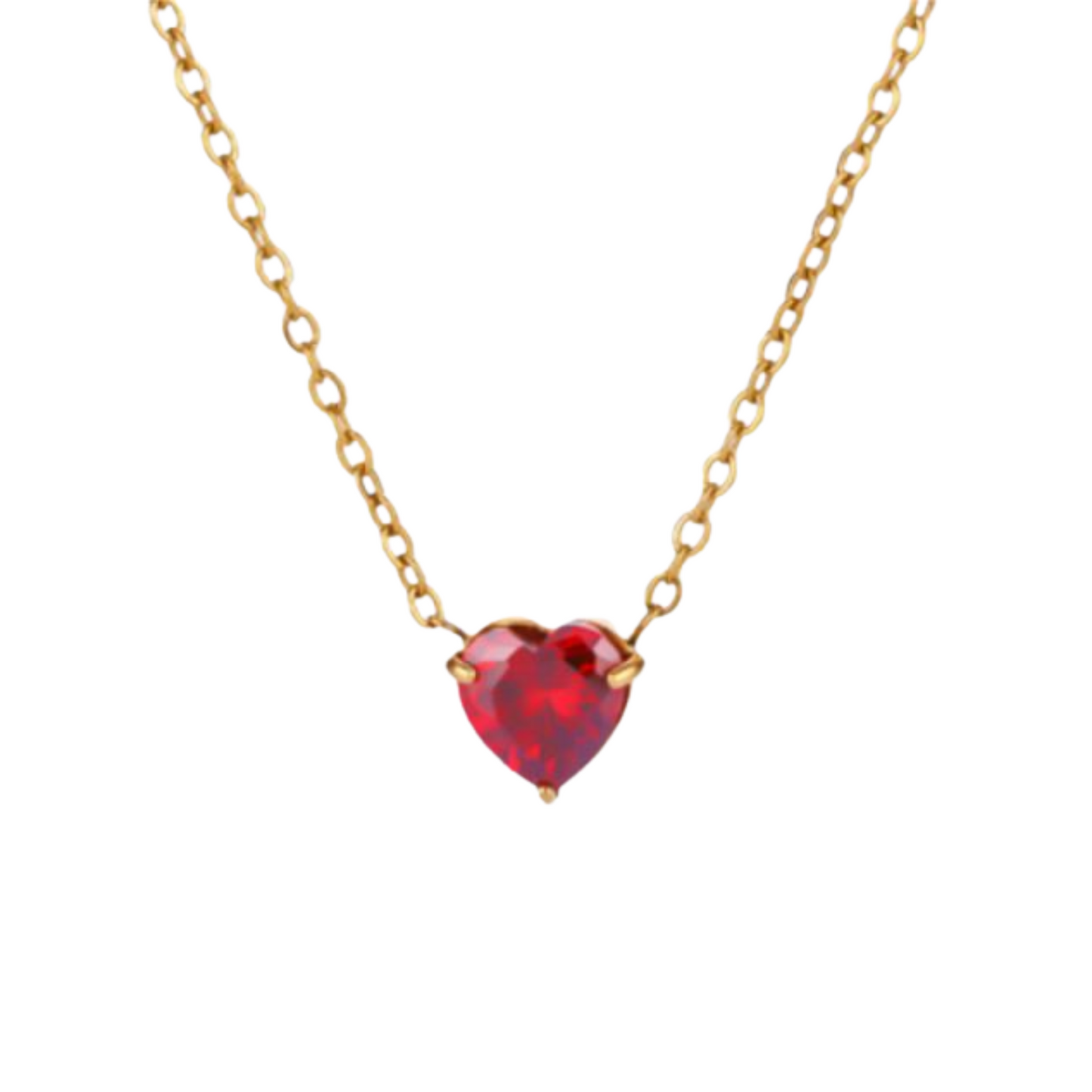 Collar Mes de Corazón de Zirconia Acero Inoxidable