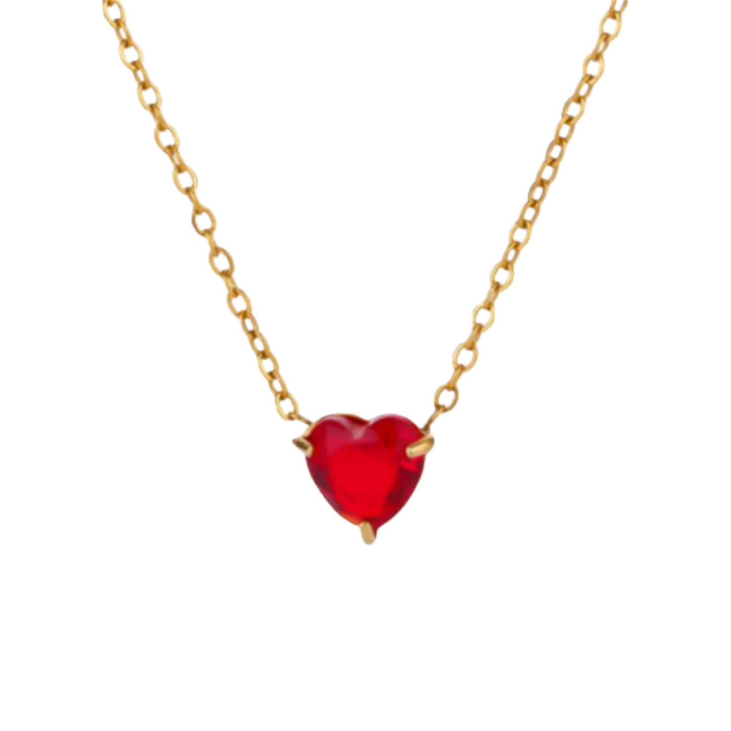 Collar Mes de Corazón de Zirconia Acero Inoxidable