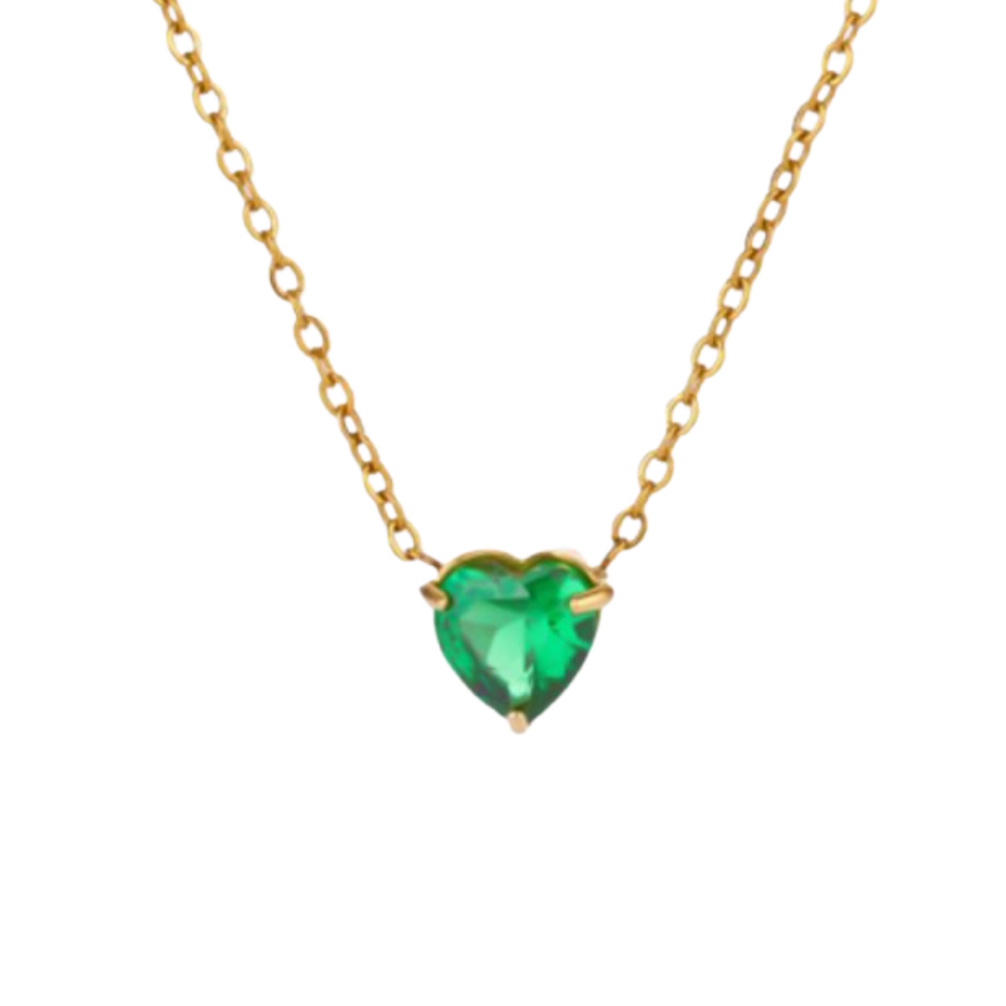 Collar Mes de Corazón de Zirconia Acero Inoxidable