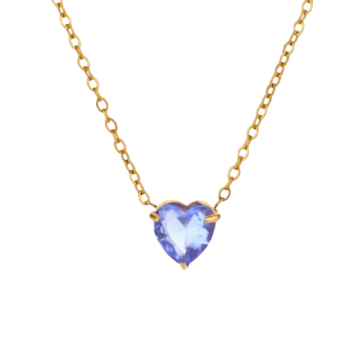 Collar Mes de Corazón de Zirconia Acero Inoxidable