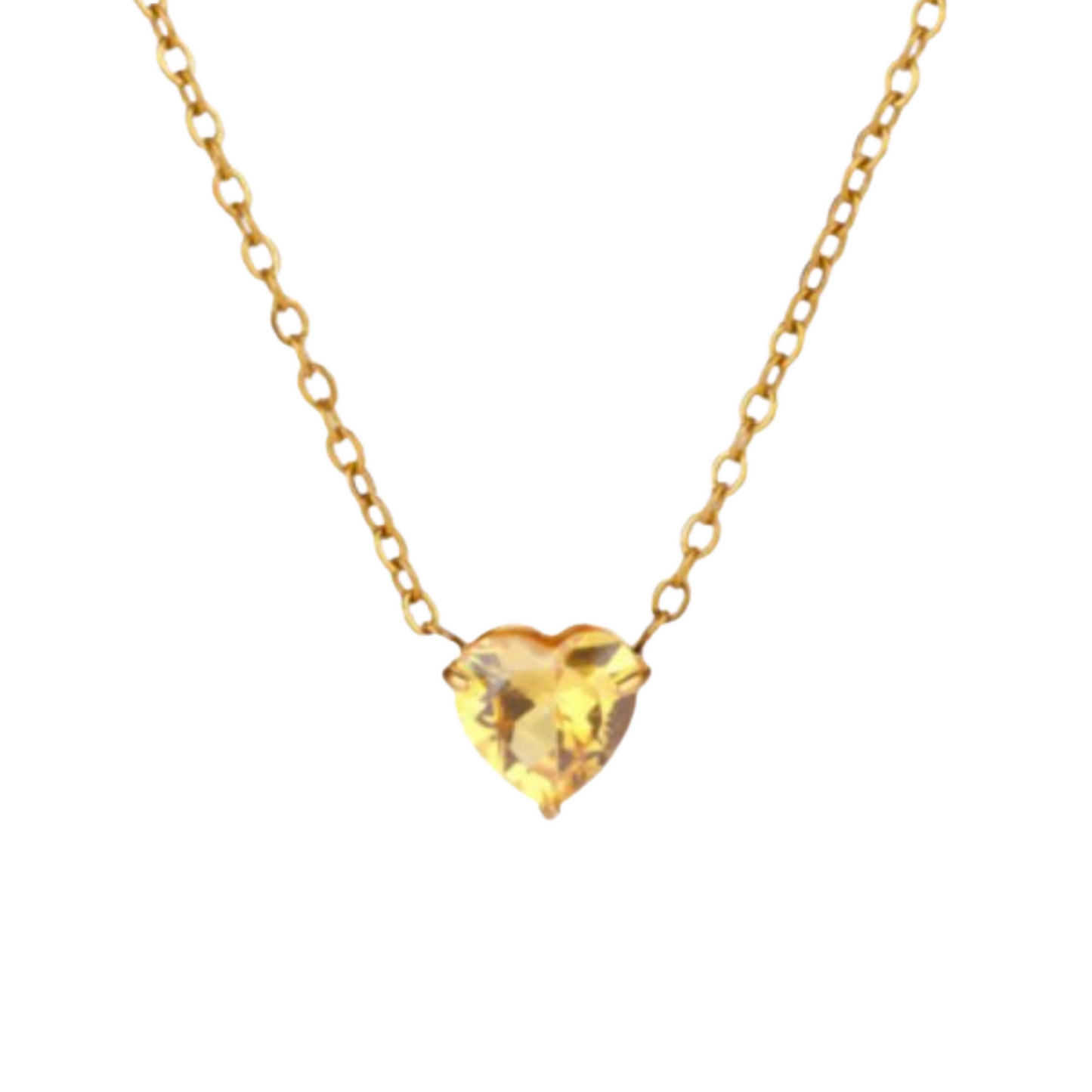 Collar Mes de Corazón de Zirconia Acero Inoxidable