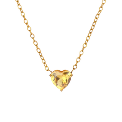 Collar Mes de Corazón de Zirconia Acero Inoxidable