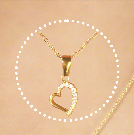 Collar Corazón Dorado Acero Inoxidable    2T5