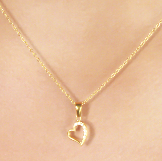 Collar Corazón Dorado Acero Inoxidable    2T5