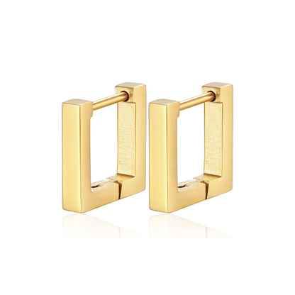 Aretes Arracada Cuadro Dorado 2J5