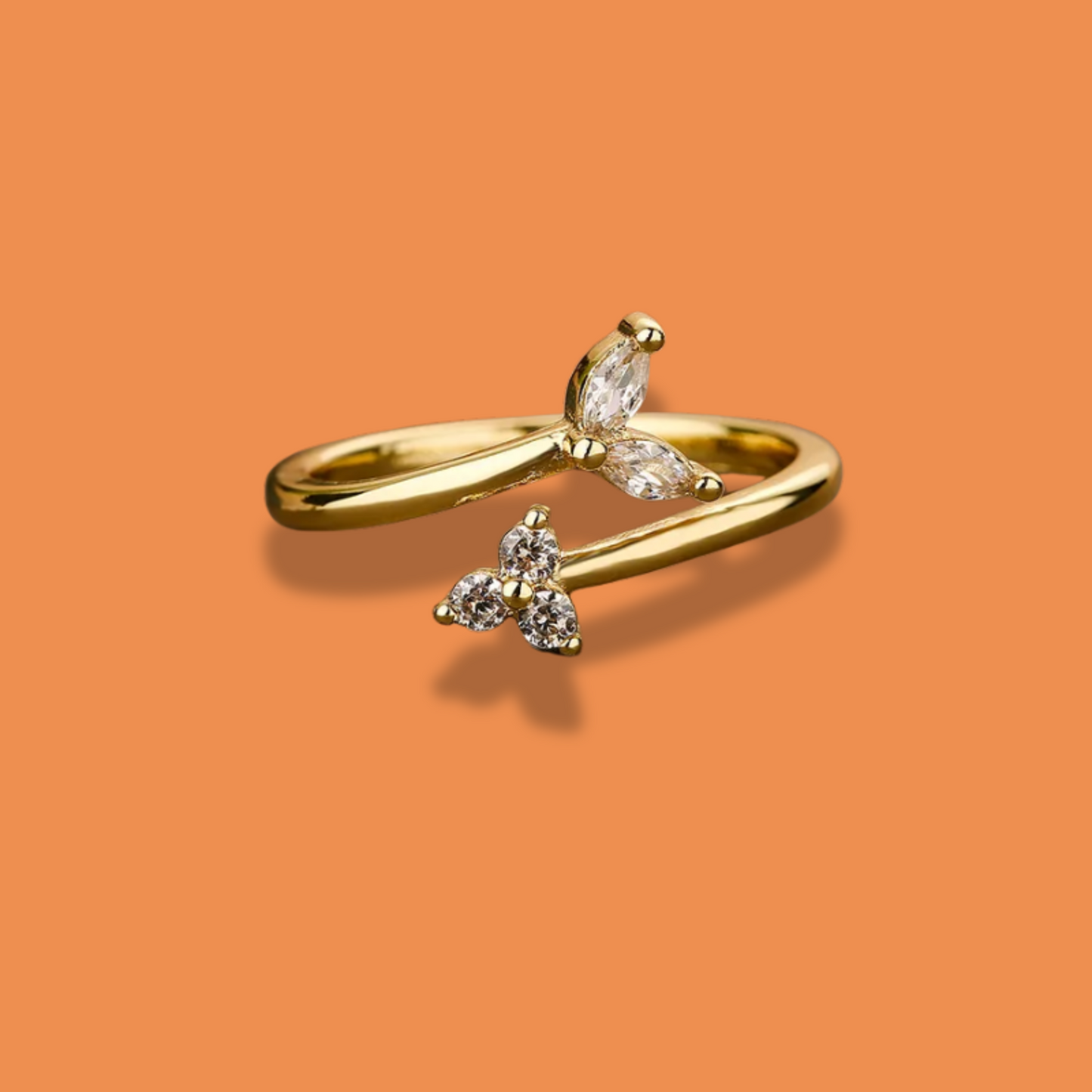 Anillo Ajustable Sirena Chapa de Oro 1V2