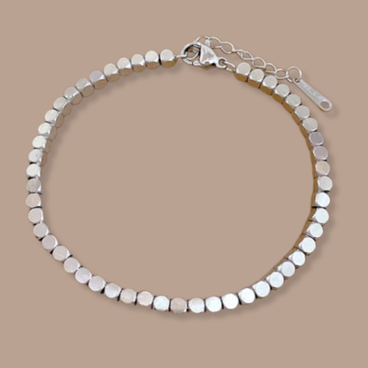 Pulsera Plateada Cubitos Acero Inoxidable 1J6