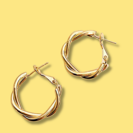 Aretes Dorados Trenzados 1U4