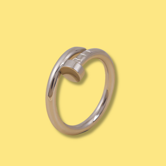 Anillo Clavo Plateado #9 Acero Inoxidable  3L2