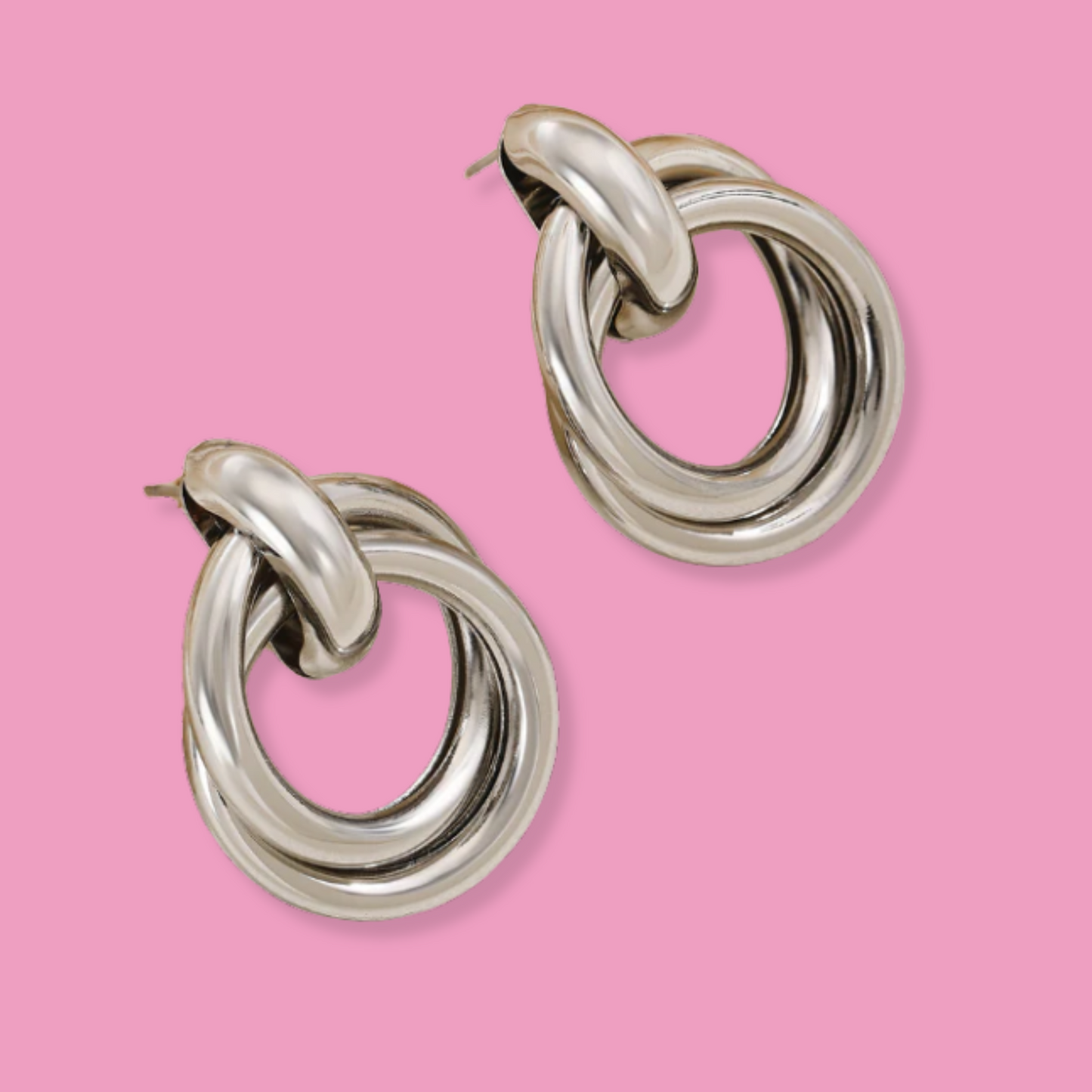 Aretes Aros Plateados  1W3