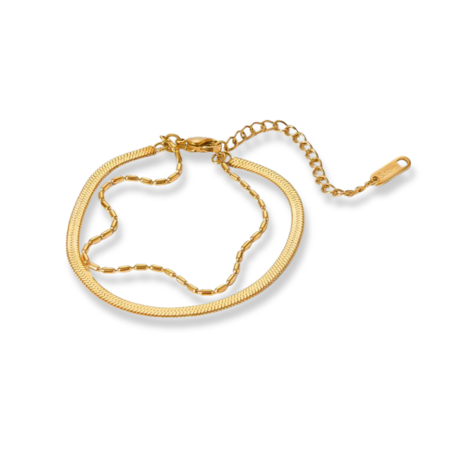 Pulsera Doble Cadena Acero Inoxidable 1X7