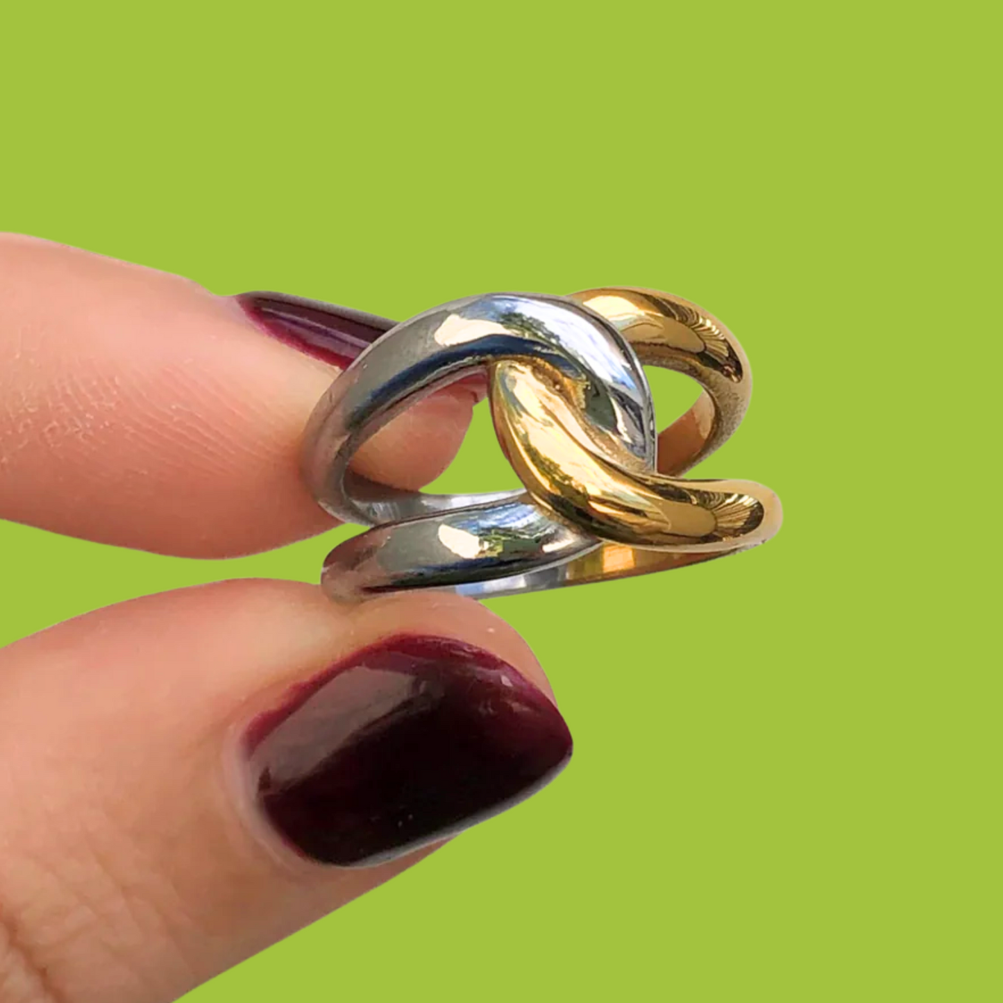 Anillo Oro-Plata Acero Inoxidable Talla 7 1W4