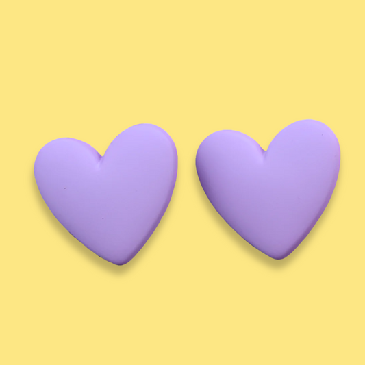 Aretes Corazón Lila  1AA1
