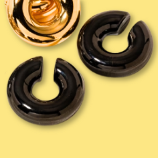 EarCuffs Chunky Negro Acero Inoxidable  4E27