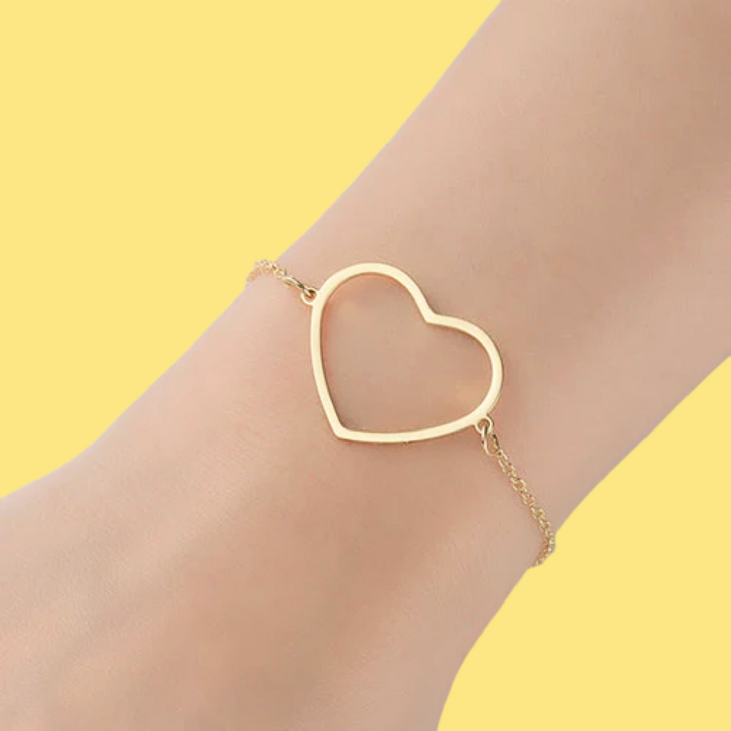 Pulsera Corazón  Dorado Acero Inoxidable 1G6