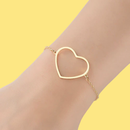 Pulsera Corazón  Dorado Acero Inoxidable 1G6