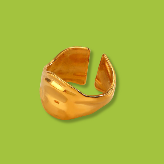 Anillo Dorado Acero Inox R32