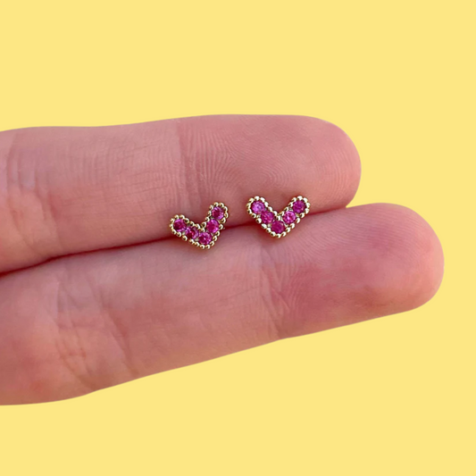 Aretes Mini Corazón   1Y1