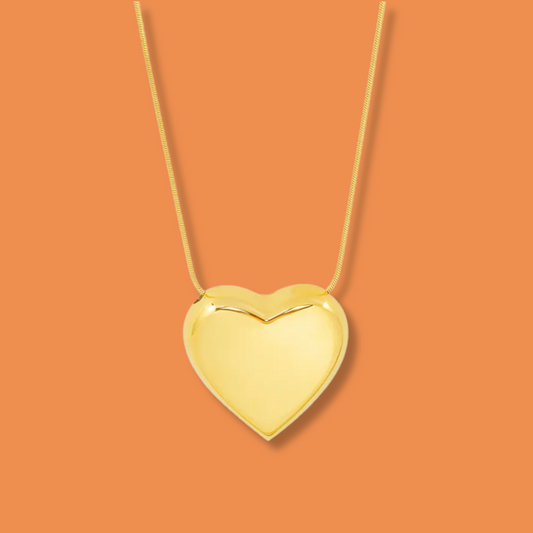 Collar Corazón Dorado Acero Inoxidable Ve4