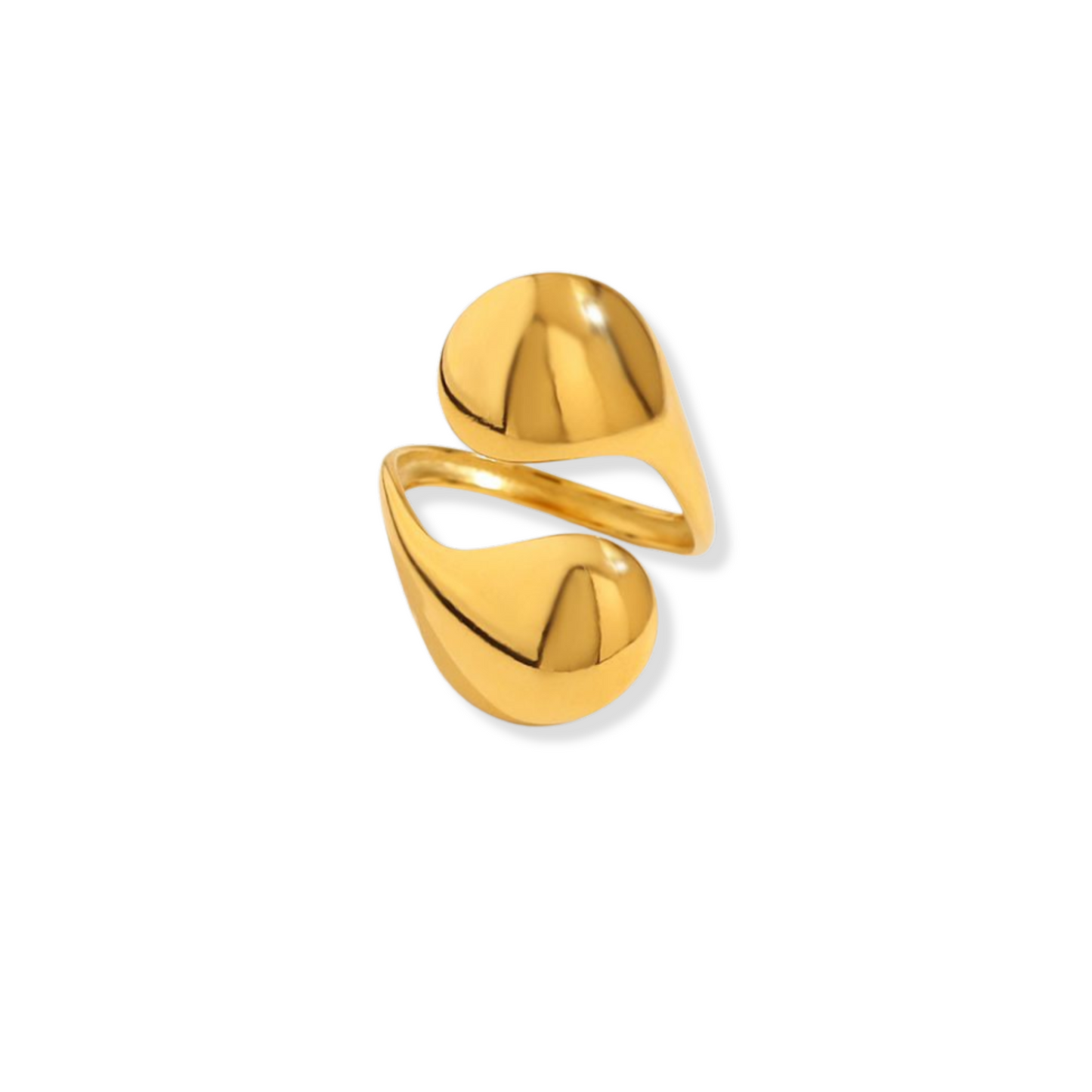 Anillo Gotas Encontradas Doradas Acero Inoxidable 1R7