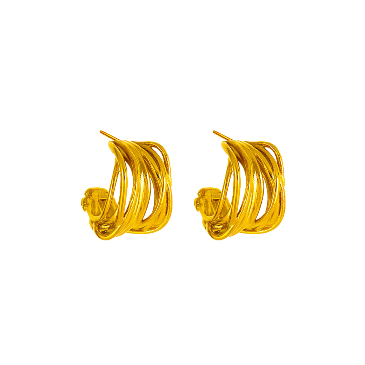 Aretes Dorados Alambre Acero Inoxidable 1AA3