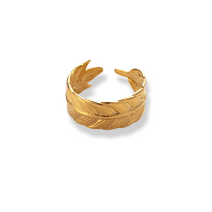 Anillo Dorado Hoja Ajustable Acero Inoxidable 1Y3