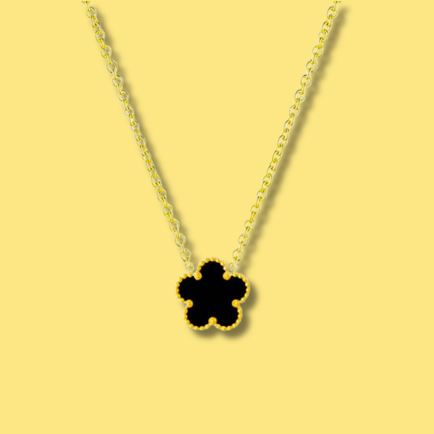 Collar Trebol Acero Inoxidable  1Q1