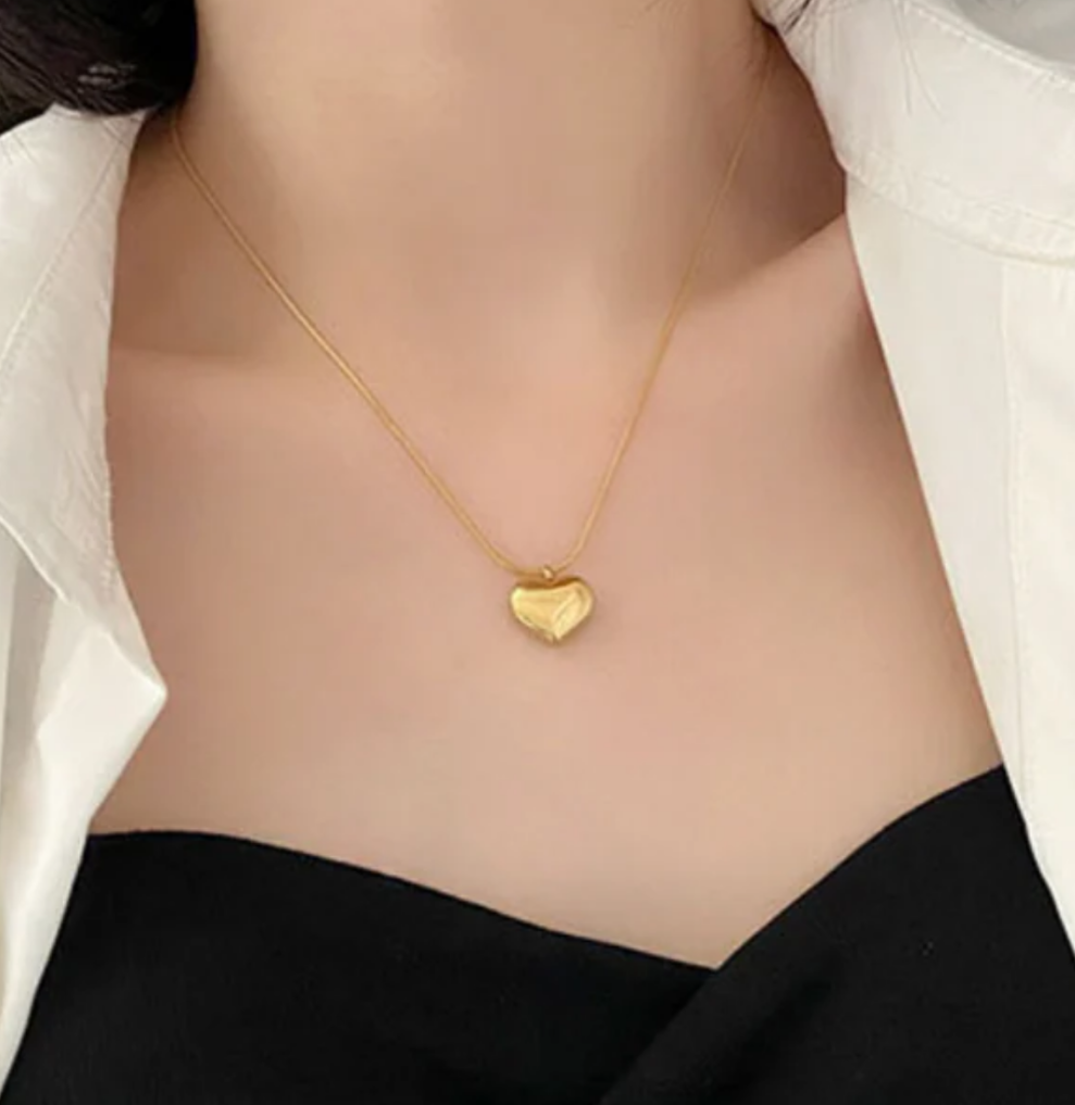 Collar Corazón Dorado Acero Inoxidable 2J5