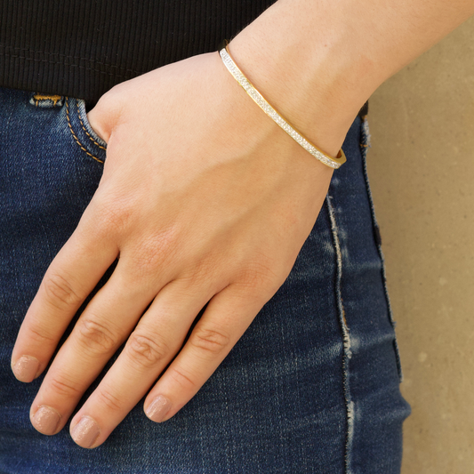 Pulsera Dorada Brillante Acero Inoxidable 2H6