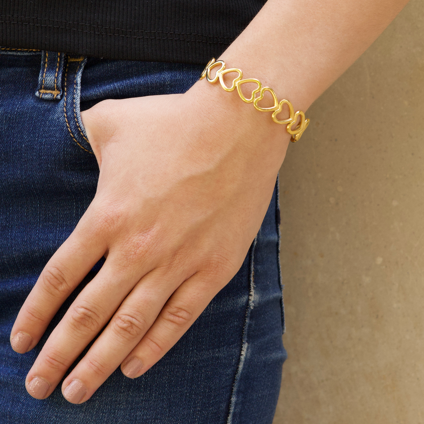 Pulsera Corazones Peques Dorados 1A4