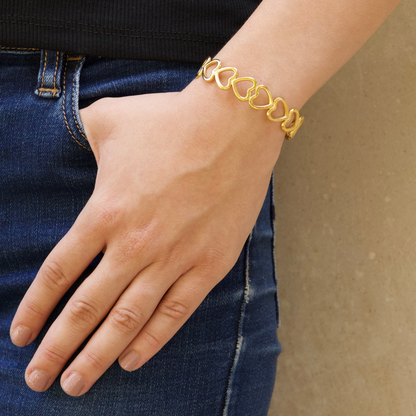 Pulsera Corazones Peques Dorados 1A4