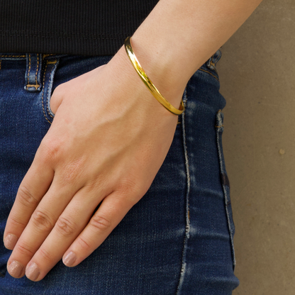 Pulsera Dorada Básica Acero Inoxidable 2V4