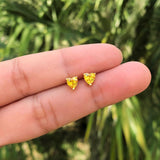 Aretes Corazon Amarillo Chapa de Oro AZ1