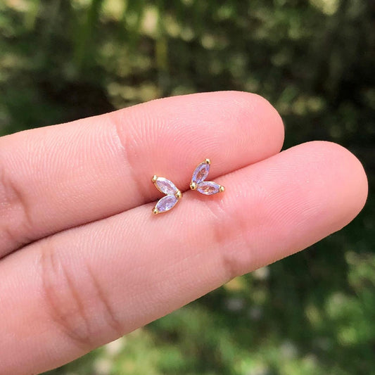 Aretes Corazón Chapa De Oro AZ337