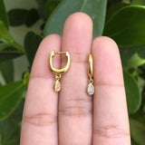 Aretes Gota Chapa De Oro AZ211