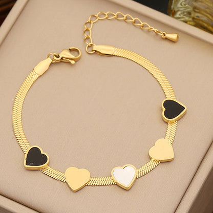Pulsera Corazones Acero Inoxidable  1D1