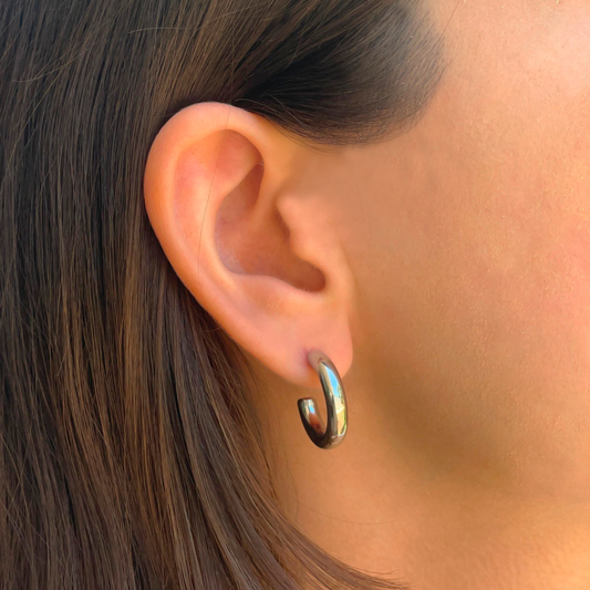 Aretes Plateados Acero Inoxidable 1Q3