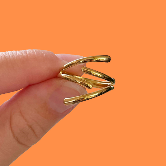 Anillo Dorado Ajustable Acero Inoxidable R19