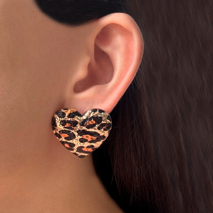 Aretes Corazón de Leopardo 1Y1