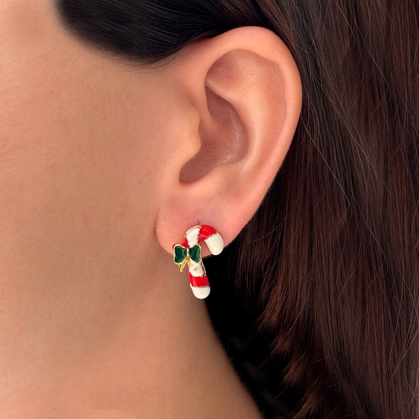 Aretes Bastón Caramelo Navidad 3B3