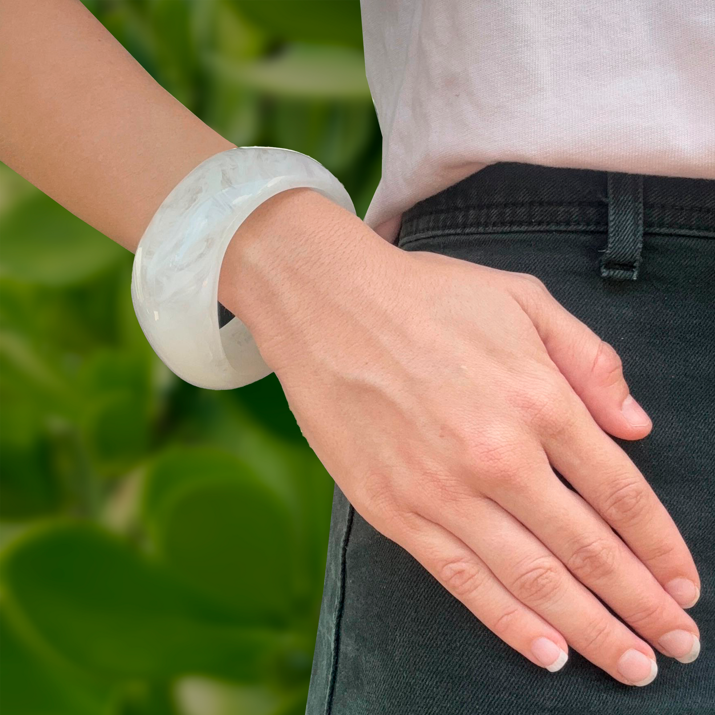 Pulseras Blanca Gruesa  4E28