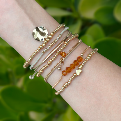 Set Pulseras de Cuentas Doradas hilo 2j4