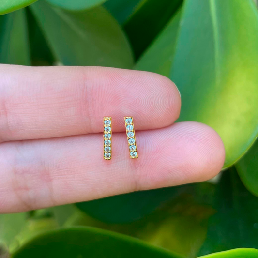 Aretes Zirconias Chapa de Oro Az22