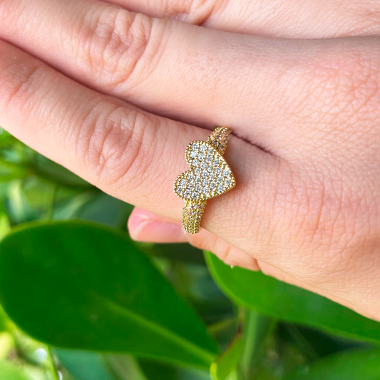 Anillo Corazón Dorado Chapa de Oro