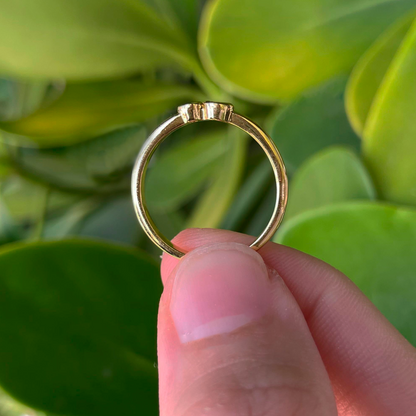 Anillo Dos Zirconias Dorado Chapa de Oro
