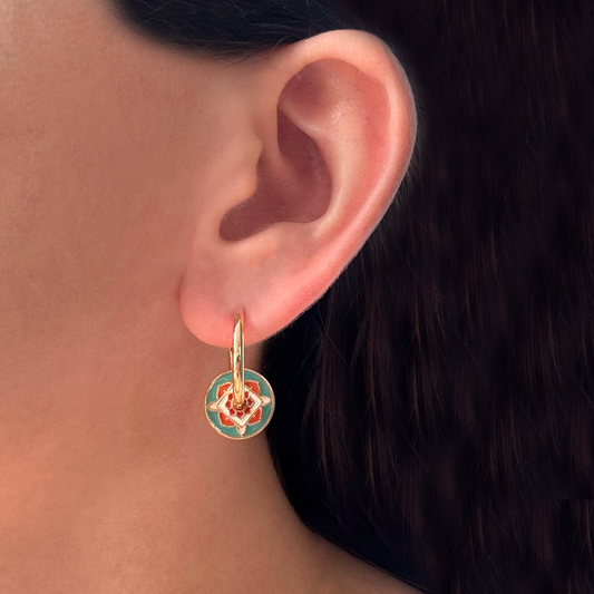 Aretes Rondanas de Colores Chapa de Oro 1S6