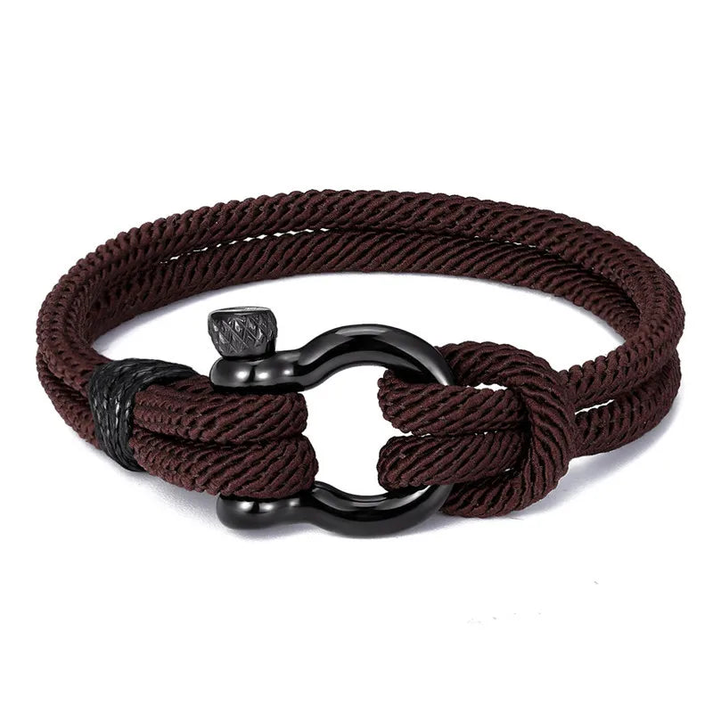 Pulsera Soga Acero Inoxidable Café Oscuro Hombre 3G5