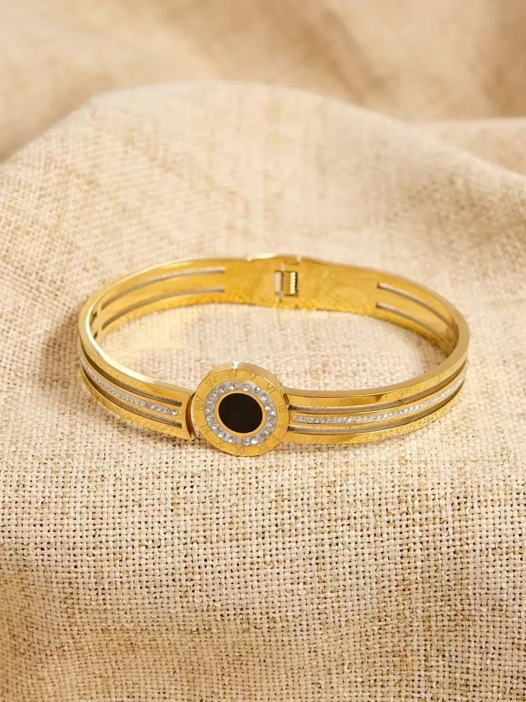 Pulsera Zirconias Acero Inoxidable  2K1