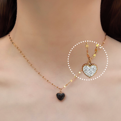 Collar Corazón Doble Vista Acero Inoxidable  2i8