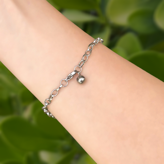 Pulsera Cadena Plateada Acero Inoxidable 1E3